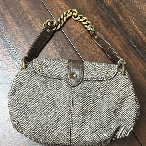 J.Crew blue wool purse with leather and chain acce
Size 6” * 9.5” - Picture 3 of 5